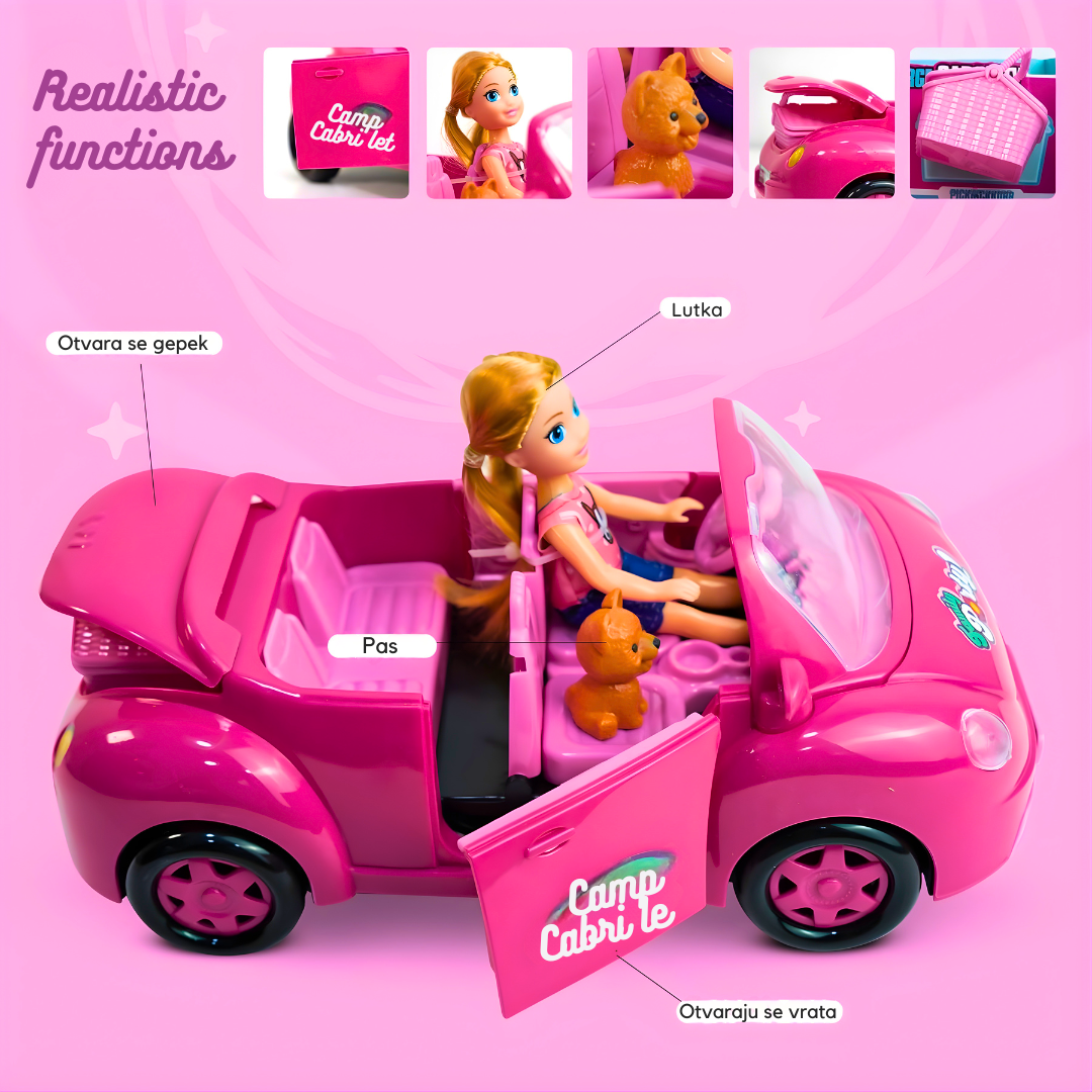 Kabriolet sa lutkom za devojčice