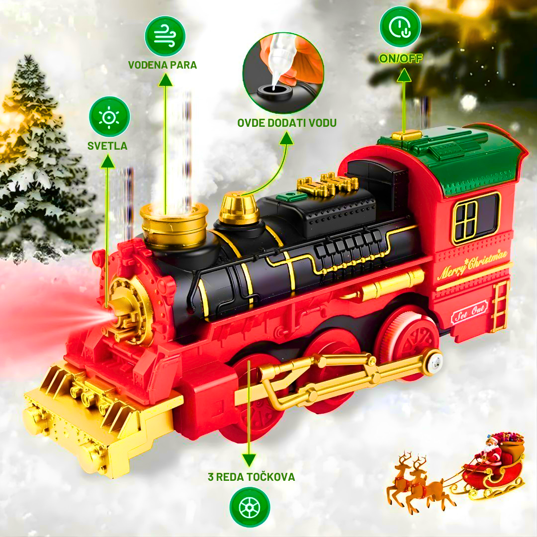 Voz na paru sa deda mrazom za jelku