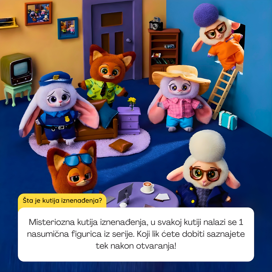 Zootopia kutija iznenađenja – plišani privezak