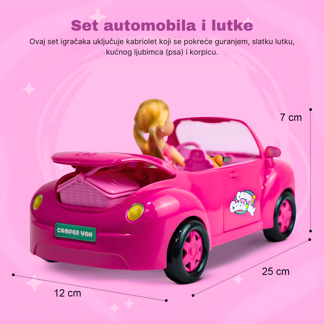 Kabriolet sa lutkom za devojčice