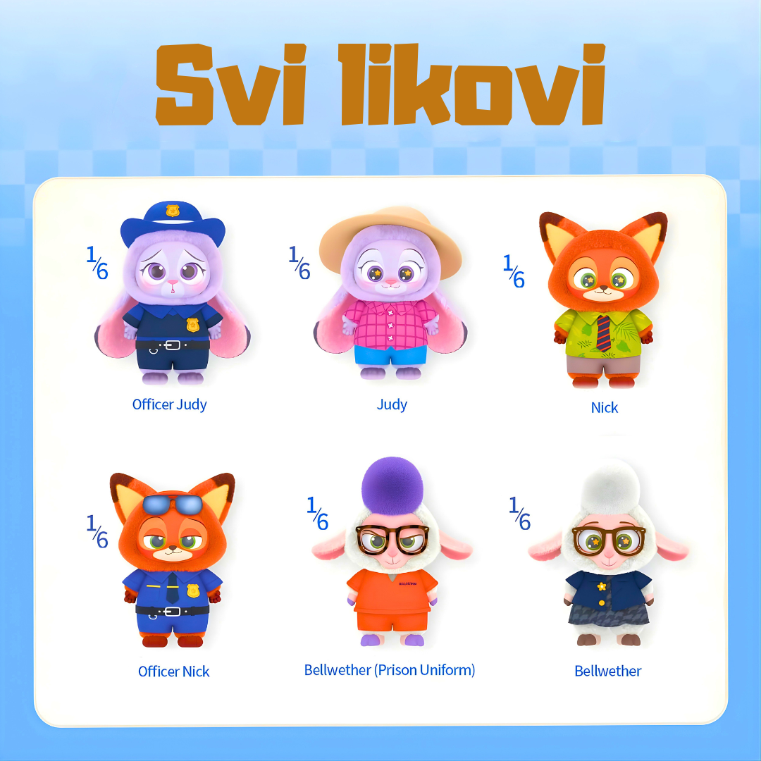 Zootopia kutija iznenađenja – plišani privezak