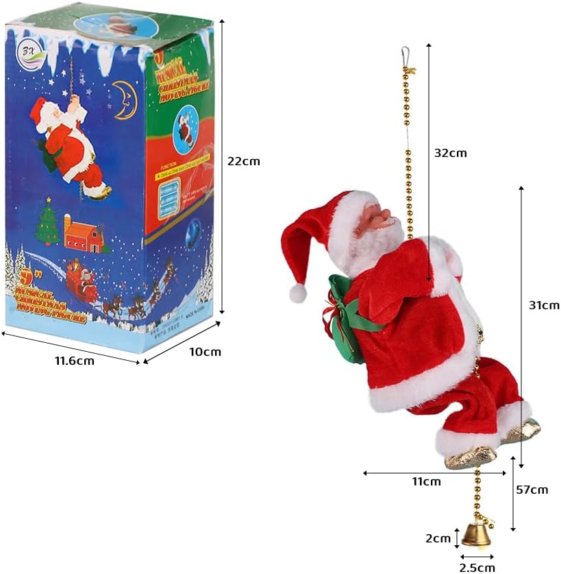 🎅 Penjući Deda Mraz – Muzička Božićna Dekoracija