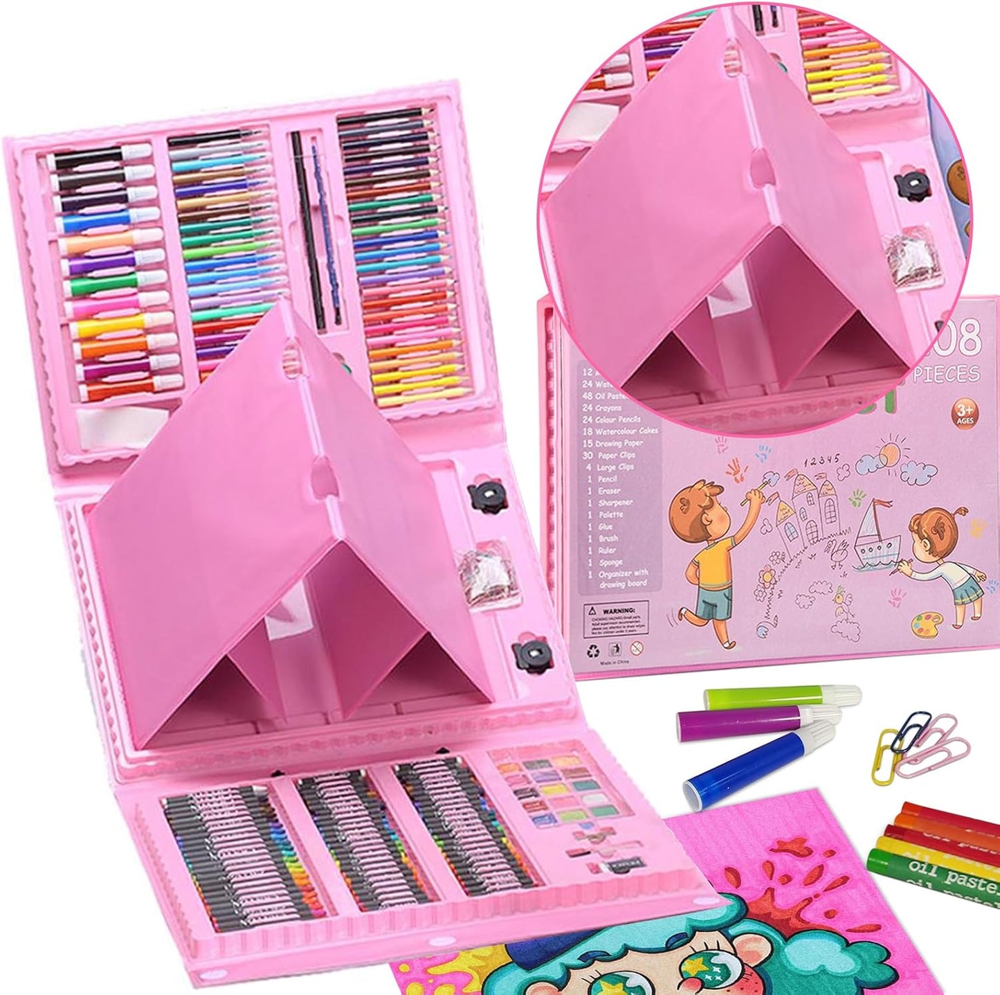 🎨 Super Mega Art Set – 208 delova u roze koferu 💖