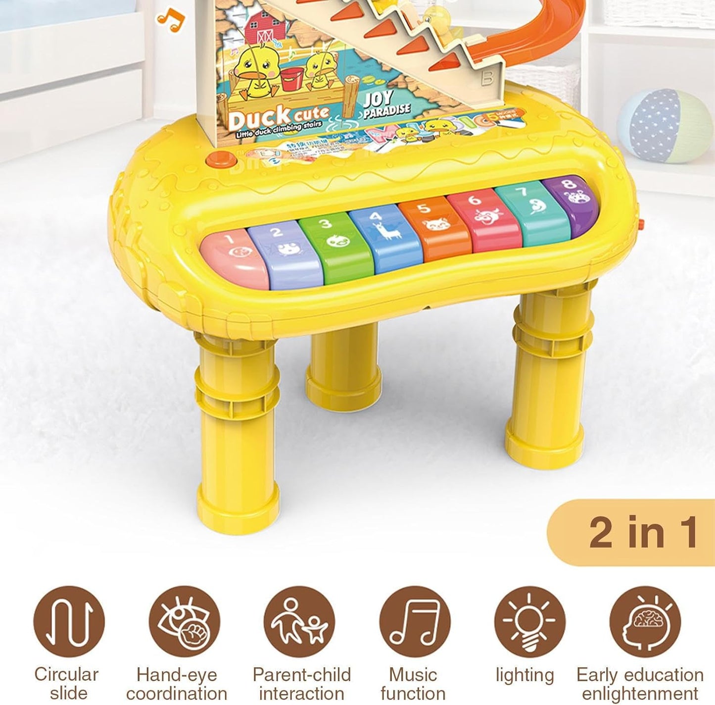 🎹 MUZIČKI PIANO SET SA PATKICAMA – ZABAVA KOJA UČI!