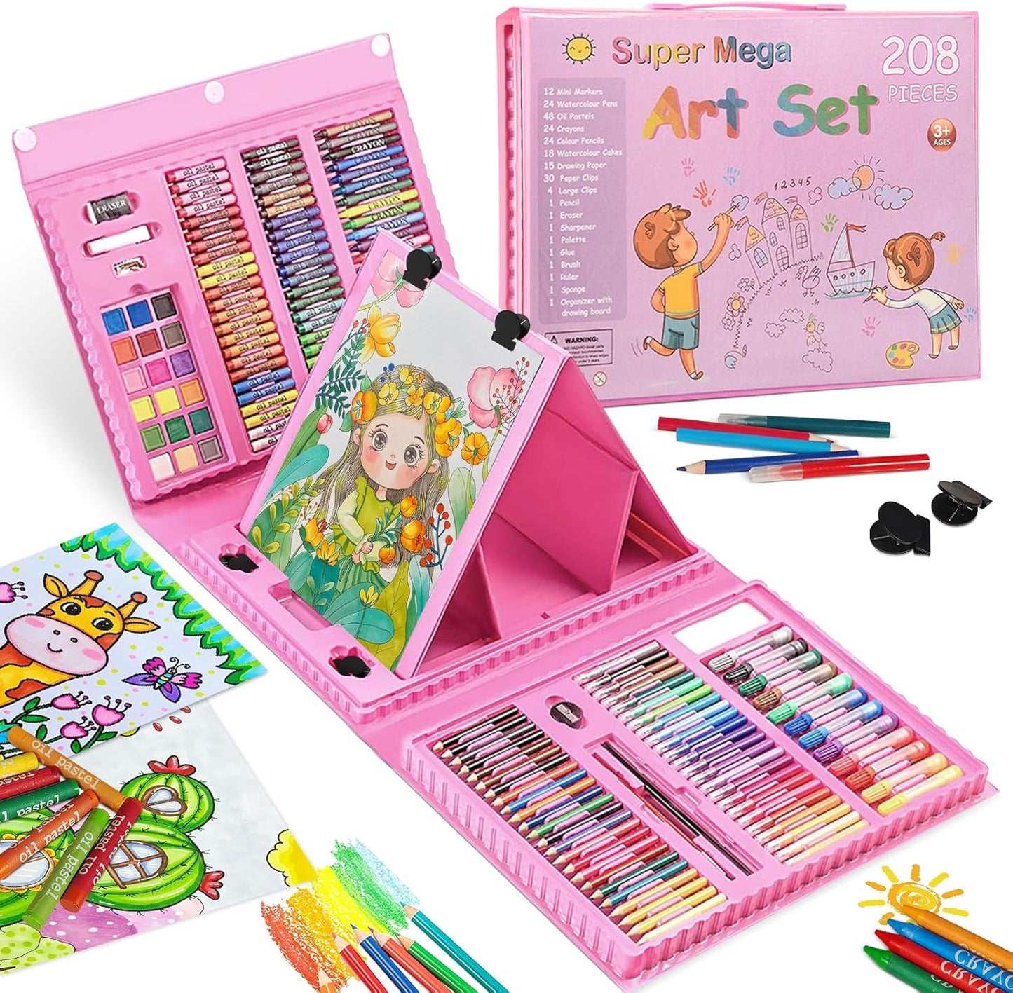 🎨 Super Mega Art Set – 208 delova u roze koferu 💖