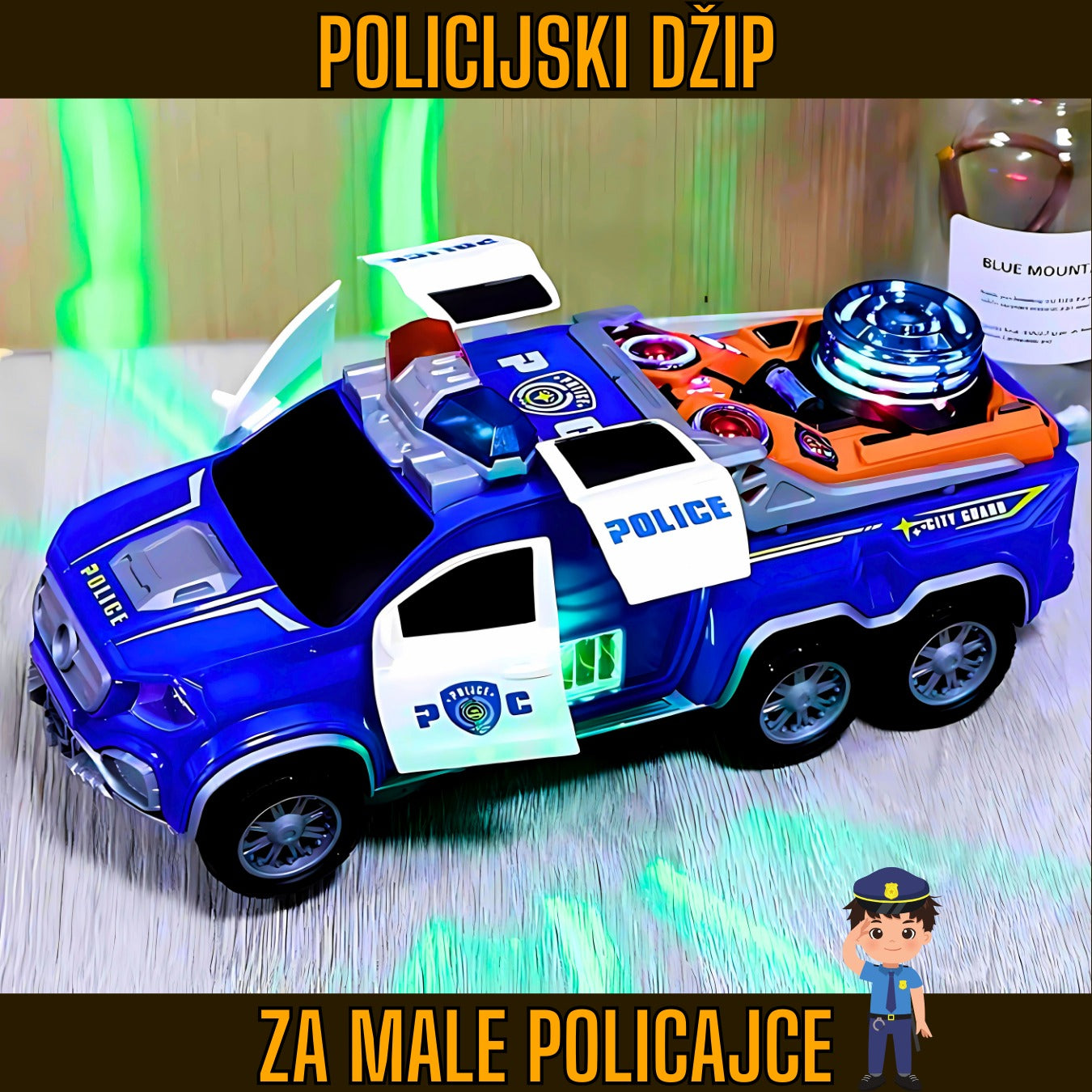 Svetleći Policijski Džip za decu